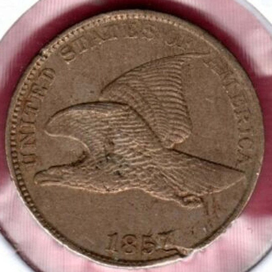 1857-Flying-Eagle-Cent-With-Cracked-Planchet